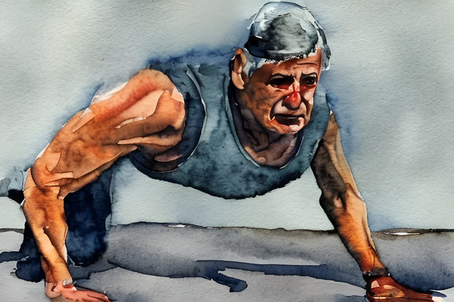 old man doing pushups